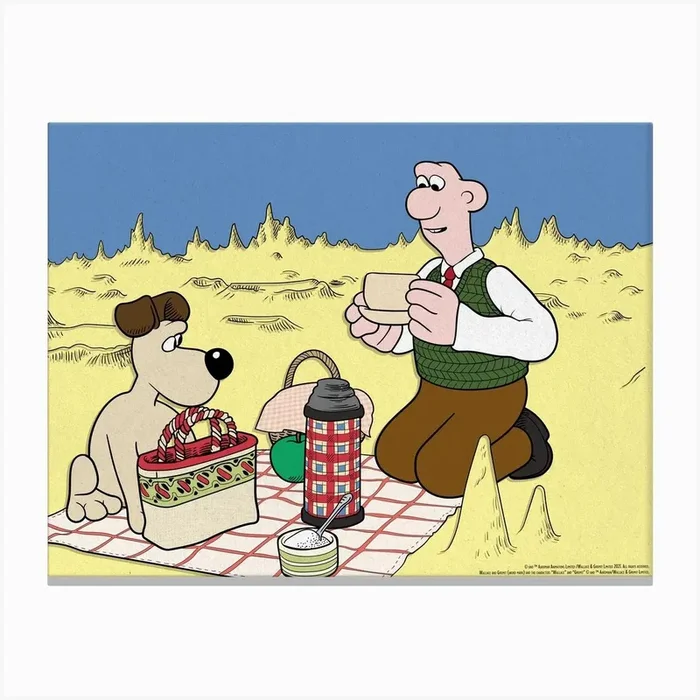 Pic Nic On The Moon Canvas Print by Wallace and Gromit Art Prints and Posters