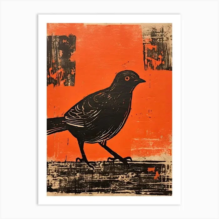 Pigeon, Woodblock Animal Drawing 4 Art Print by Sakura Animal Creations
