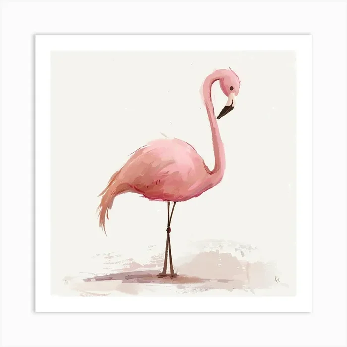 Pink Flamingo Art Print by Happy Wall Art