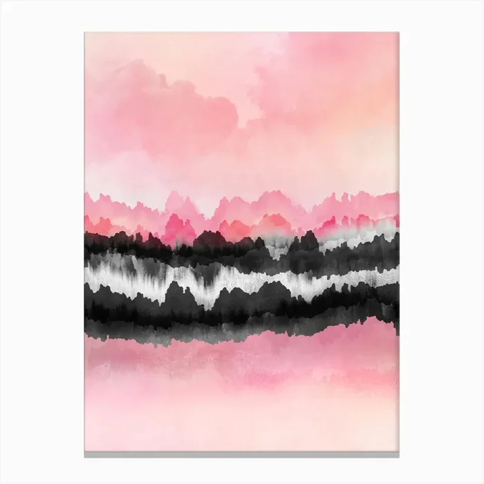 Pink Mountains Canvas Print by Elisabeth Fredriksson