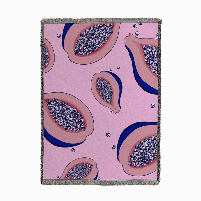 Pink Papaya Woven Throw by Rosaline Thomas