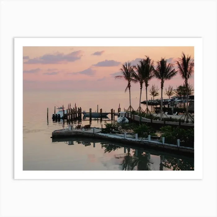 Pink Skies at The Keys Art PrintAS by Anke Sol Photography
