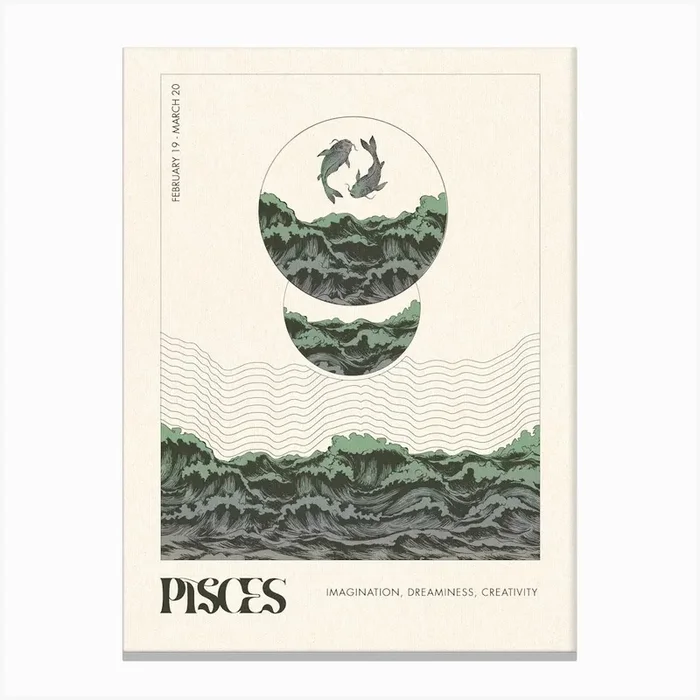 Pisces Fy Std Canvas Print by Inktally