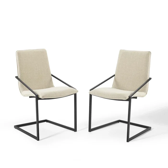 Pitch Upholstered Fabric Dining Armchair Set of 2