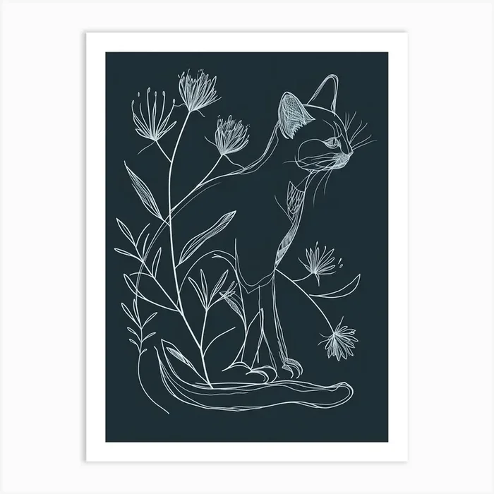 Pixiebob Cat Minimalist Illustration 2 Art Print by Woof and Whiskers
