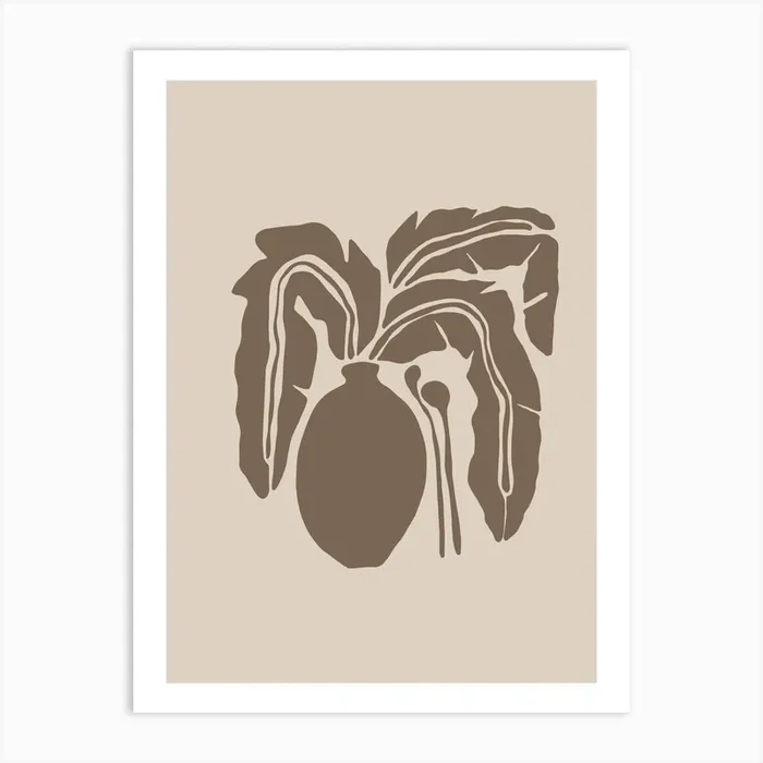Plant In A Vase Drawing Art Print by Lucent Art Shop