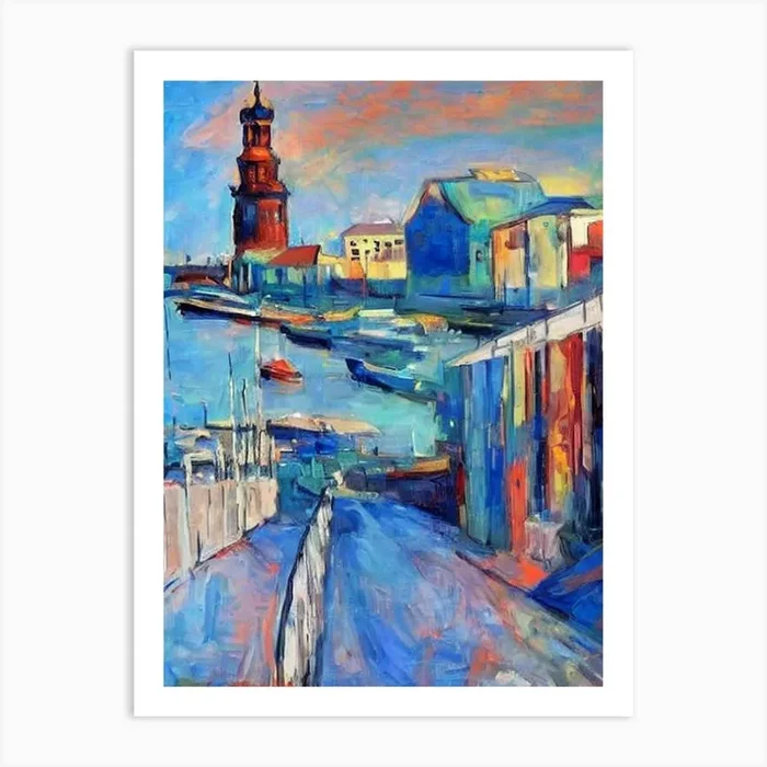 Port Of Kaliningrad Russia Abstract Block 2 harbour Art PrintAA by Anchored Art Co.