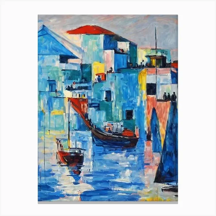 Port Of Luanda Angola Abstract Block harbour Canvas PrintAA by Anchored Art Co.