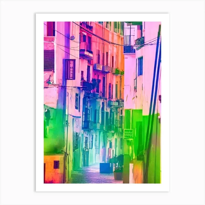Port Of Patras Greece Retro Risograph Print 1 harbour Art PrintAA by Anchored Art Co.
