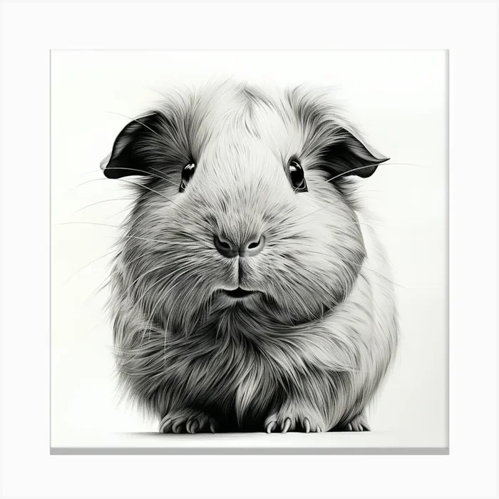 Portrait Of A Guinea Pig Canvas Print by Lozzerly