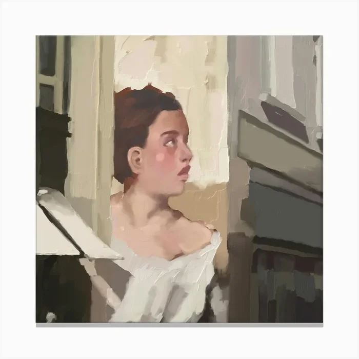 Portrait Of A Mural of A Girl Contemporary Portrait Realism Canvas Print by Emma Pritchett