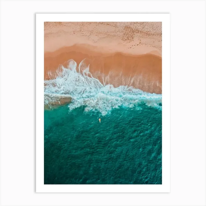 Portugal Drone | Floating in the Atlantic Ocean Aerial photography Art PrintDD by Dayenne Design