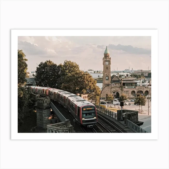 Public Transit In City Art PrintIP by Inkish Prints