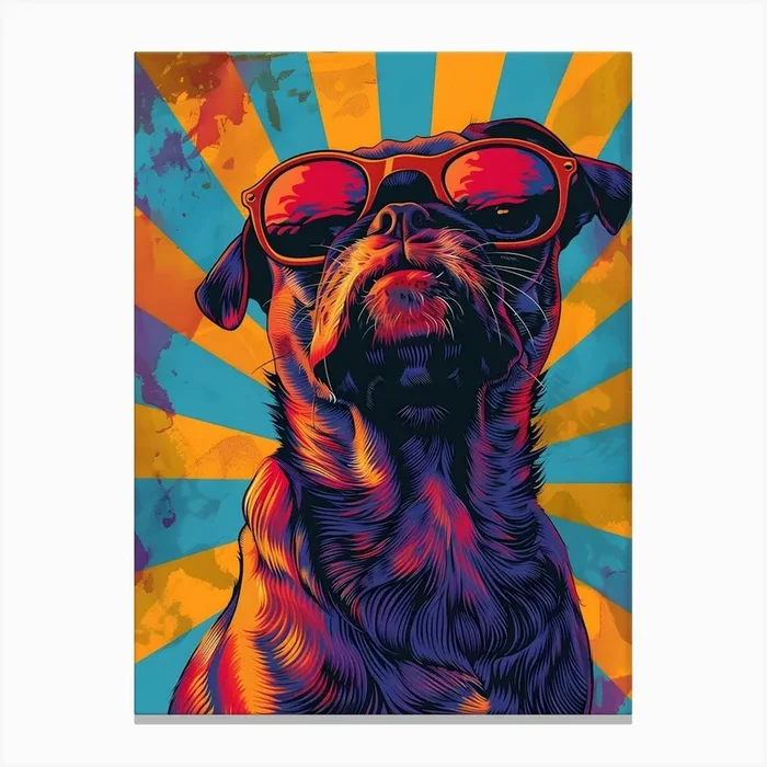 Pug in Sunglasses 3 Canvas PrintSC by S.K. Coghlan