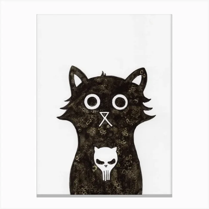 Punisher Cat Canvas Print by Baldy and the Fidget