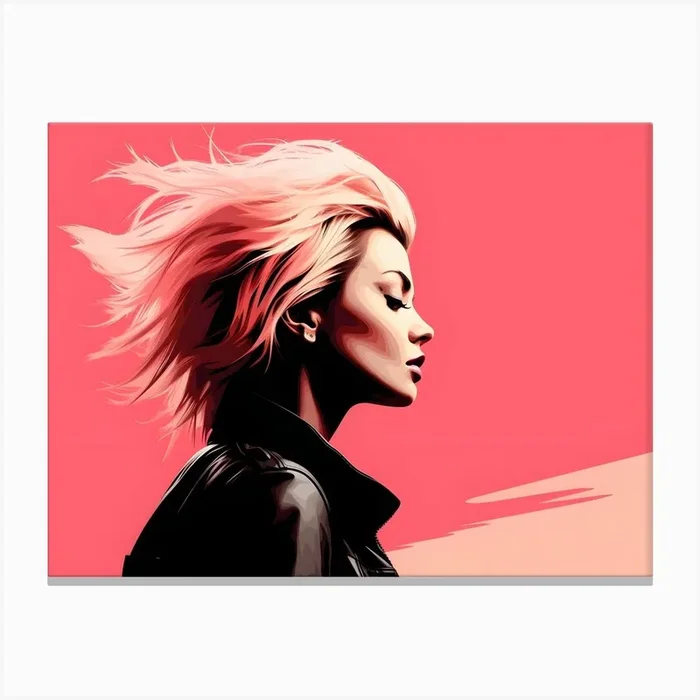Punk Girl With Pink Hair Canvas PrintSC by S.K. Coghlan