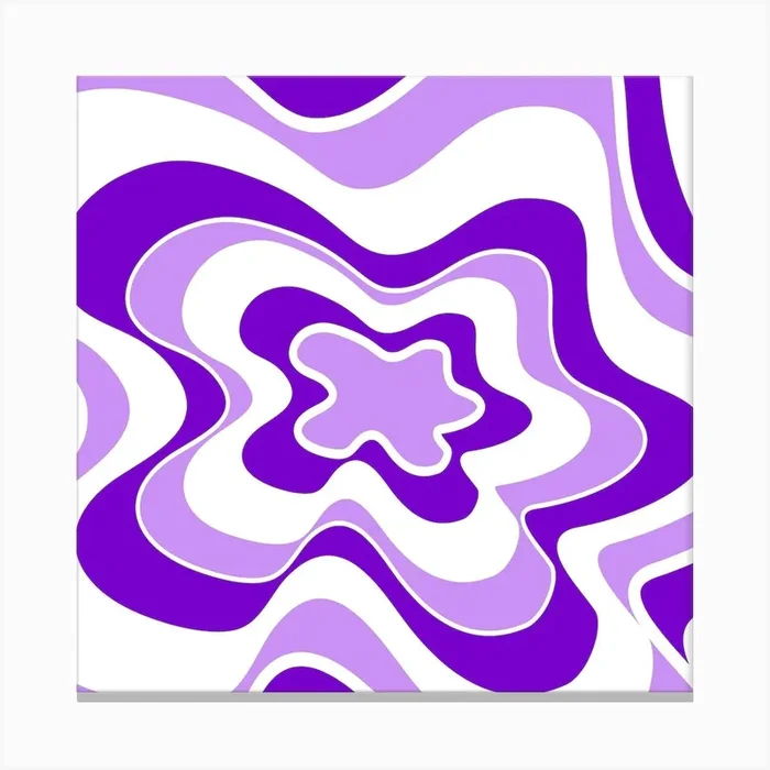 Purple And White Swirls Canvas PrintKA by K.S ART