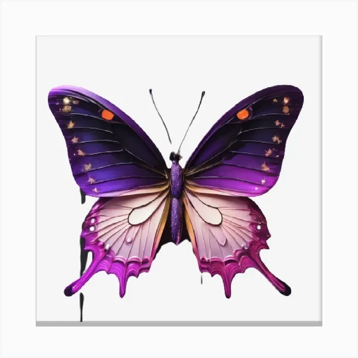 Purple Butterfly 1 Canvas Print by ArtisticQuotesOfLife