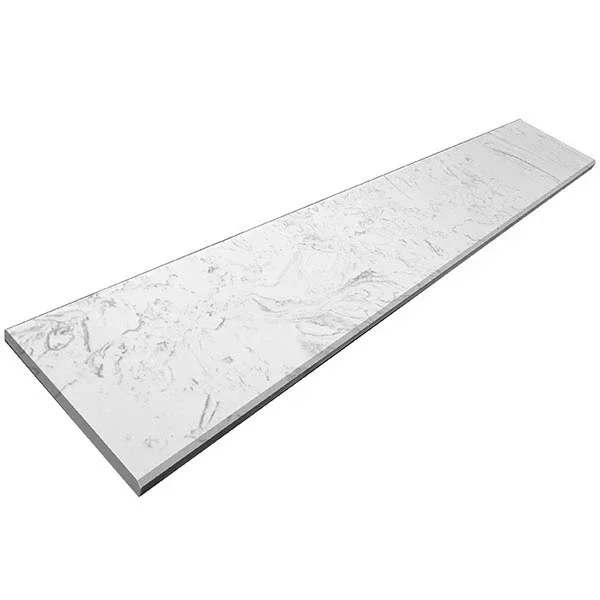 Quartz Carrara Polished Door Threshold Saddle 4 “X72 ” Both Sides Beveled