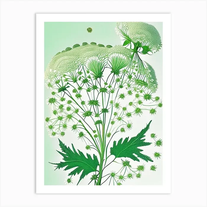 Queen Anne’S Lace 1 Floral Botanical Vintage Poster Flower Art PrintPP by Petal Palette