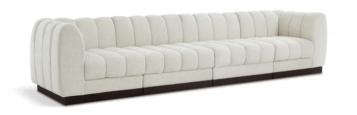 Quinn 133 ” Chenille Fabric Upholstered 4pc. Modular Sofa
