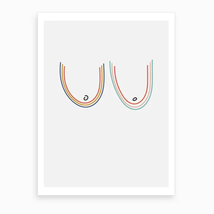 Rainbow Boobs Art Print by Mambo