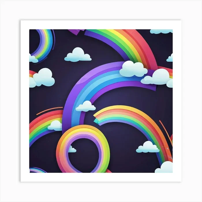 Rainbows And Clouds Art Print by Fantasy24