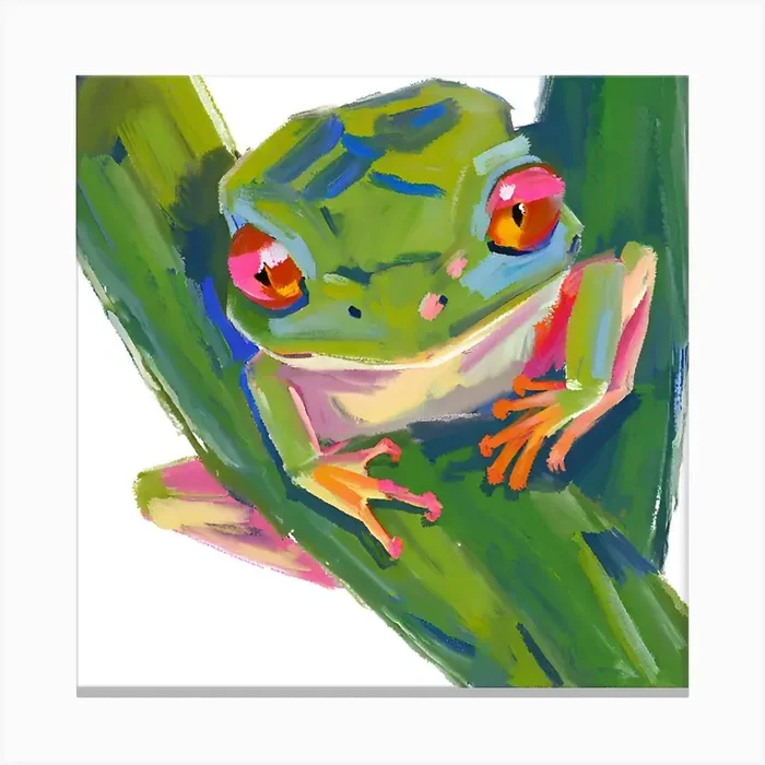 Red Eyed Tree Frog 07 Canvas Print by Lisa Baum