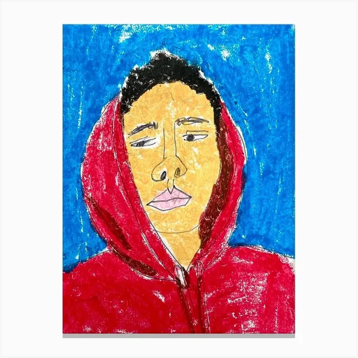 Red Hoodie Canvas PrintLK by Lana Krainova