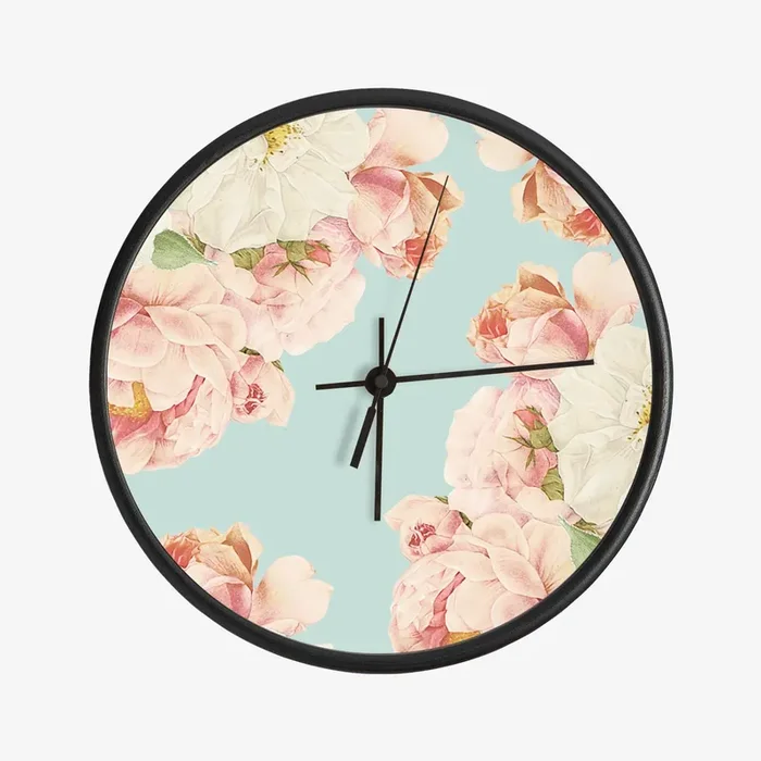 Redoute Summer Roses Clock by UtART