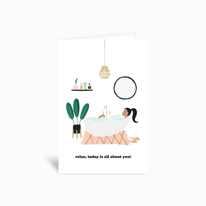 Relax Greetings Card by Duchess Plum