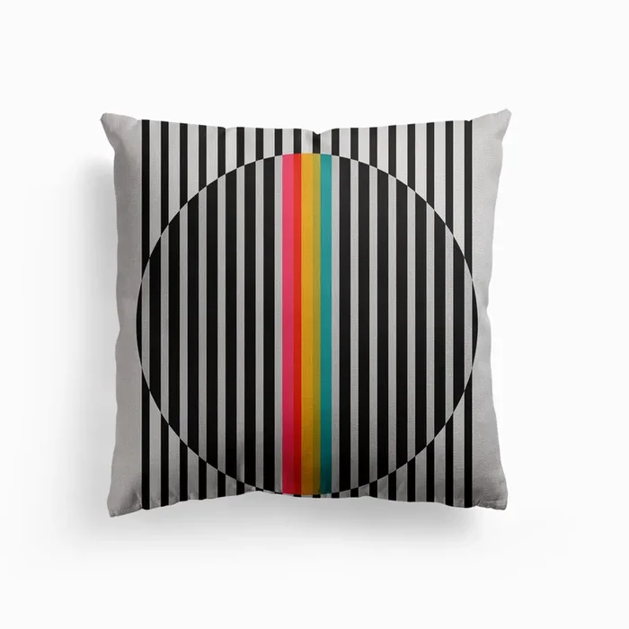 Retro Lines 1 Canvas Cushion by HAMJAM