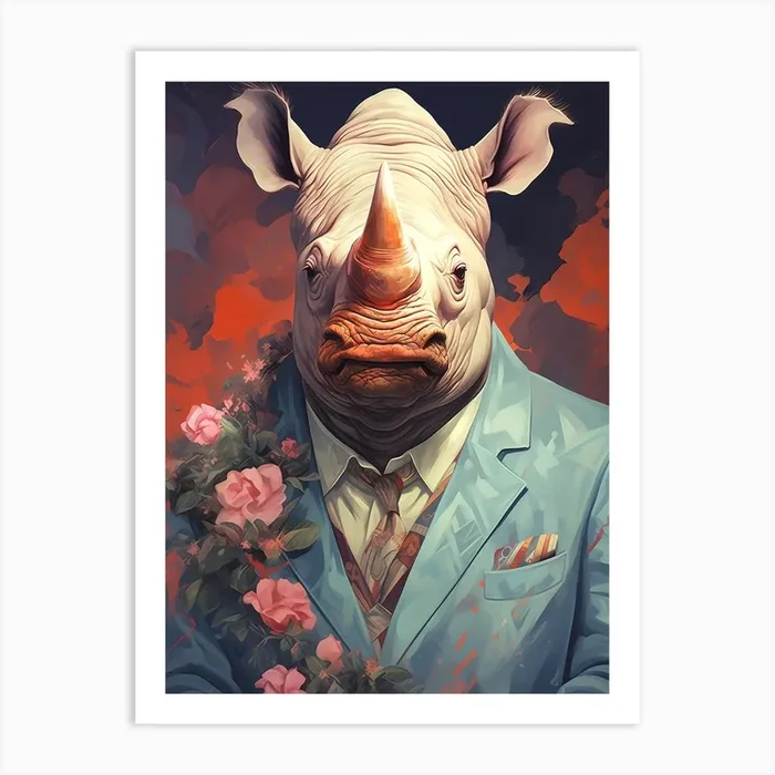 Rhinoceros 1 Art Print by maebyfazar
