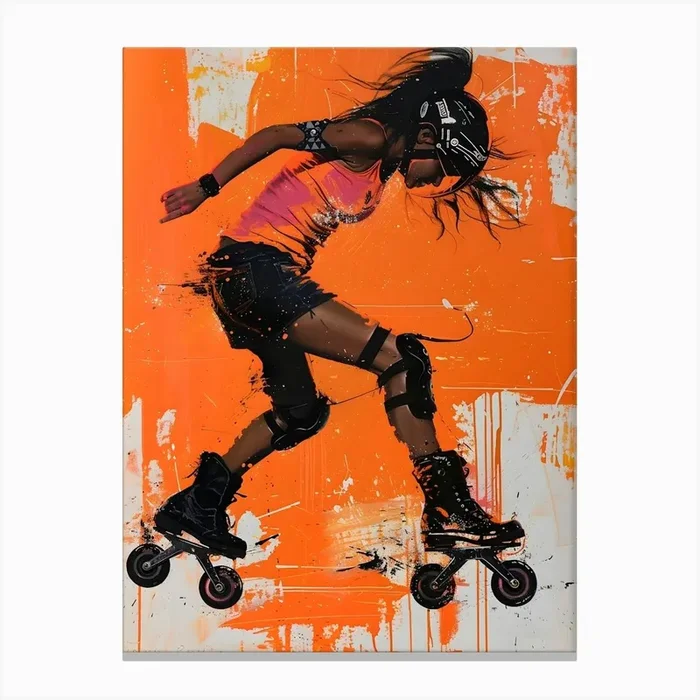 Roller Girl 1 Canvas PrintSC by S.K. Coghlan