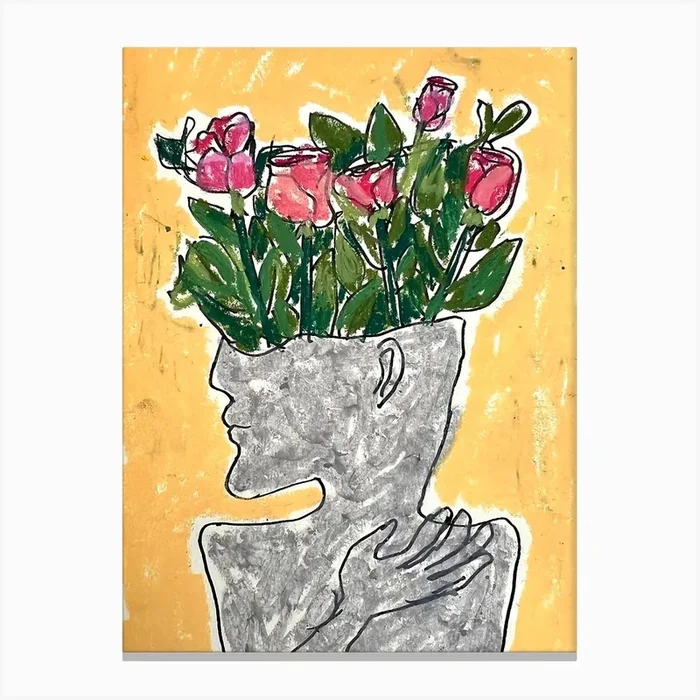 Roses In The Head Canvas PrintLK by Lana Krainova