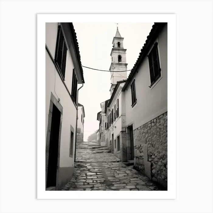Rovinj, Croatia, Black And White Old Photo 3 Art Print by Monochrome Vistas