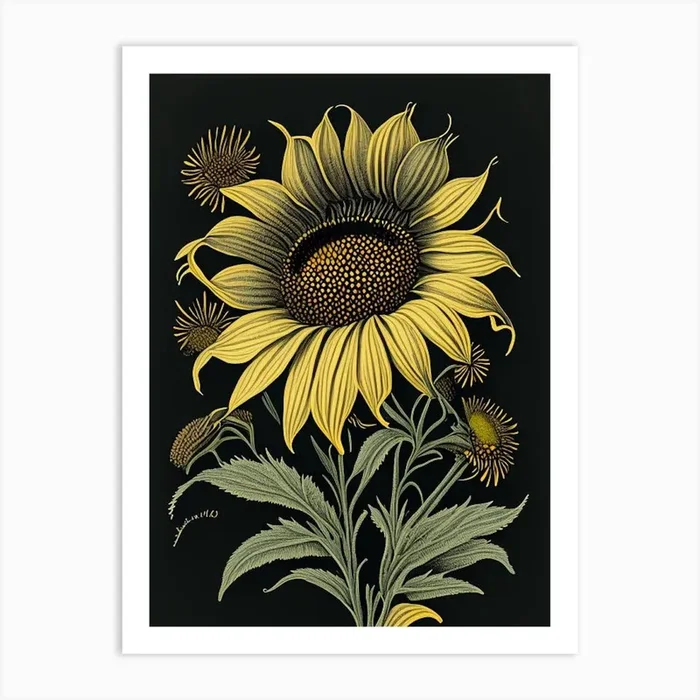 Rudbeckia 3 Floral Botanical Vintage Poster Flower Art PrintPP by Petal Palette