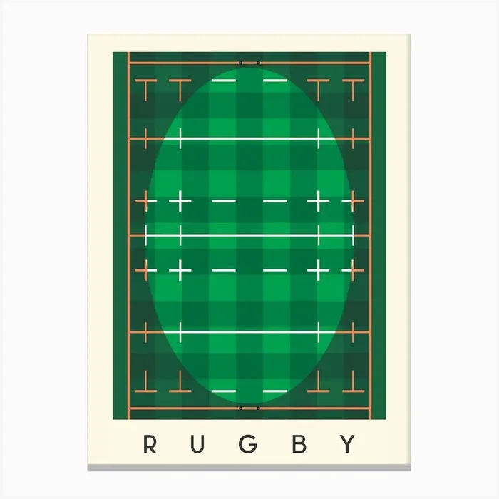 Rugby Minimalist Illustration Canvas Print by Sera/Lina LAB