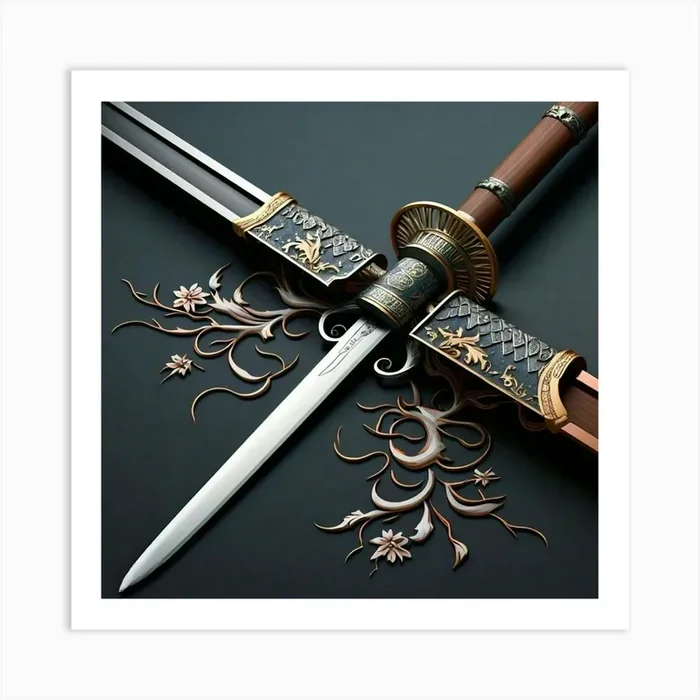 Samurai Sword Art Print by Umayya Raheel