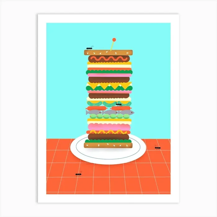 Sandwich On A Plate Art Print by Emily Eldridge