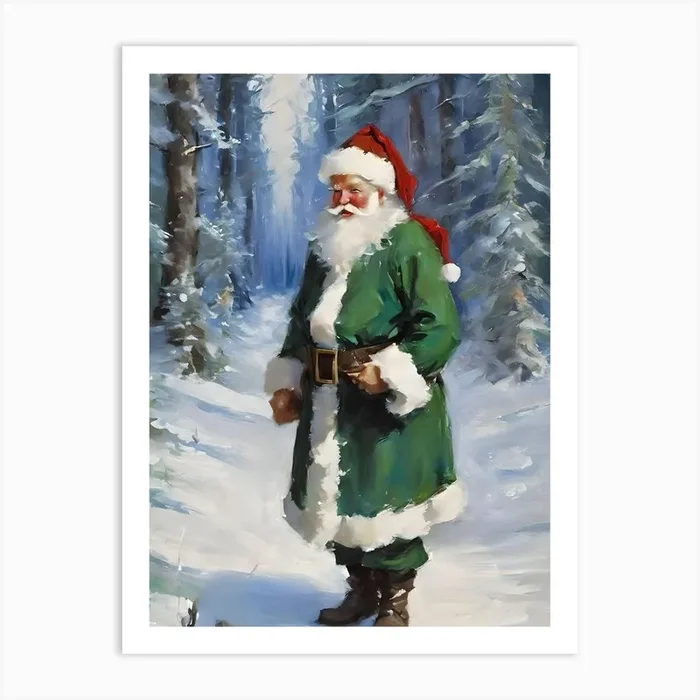 Santas Cousin Euferiel at Frostwood Art PrintL by LuciaGeorge