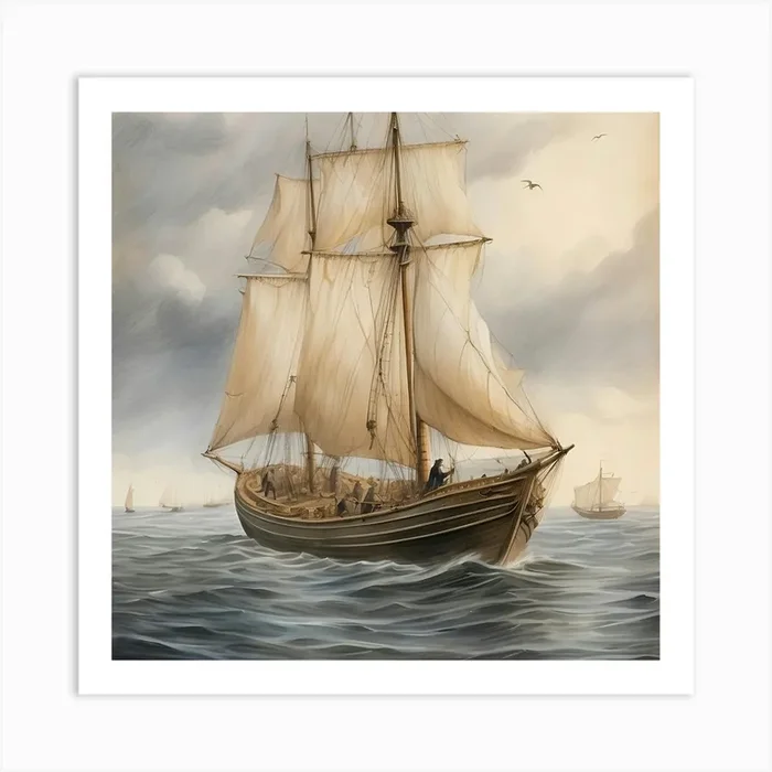 Schooner Art PrintT by tahatiho55