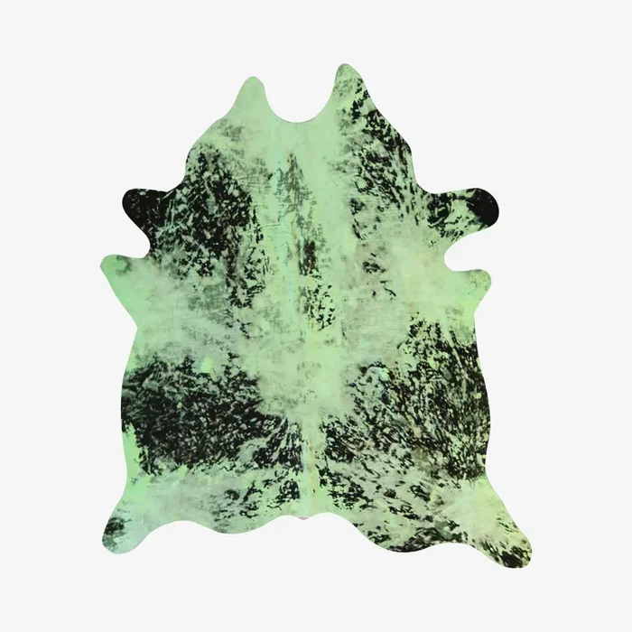 Scotland Cowhide Rug – Lime / Black by Natural