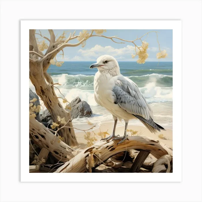 Seagull On The Beach 2 Art Print by MORAE