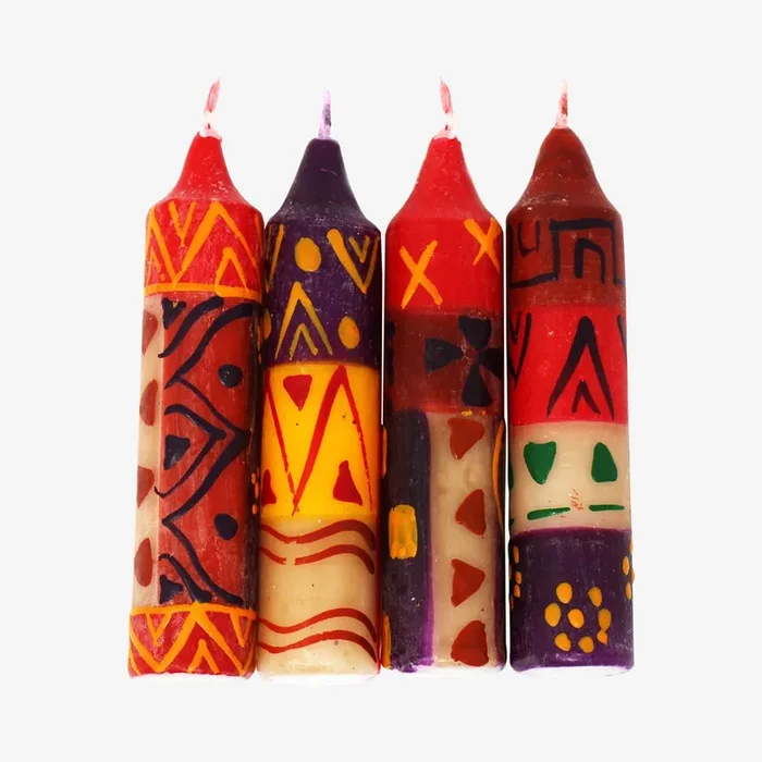 Shabbat Candles – Indabuko – Set of 4 by Global Crafts