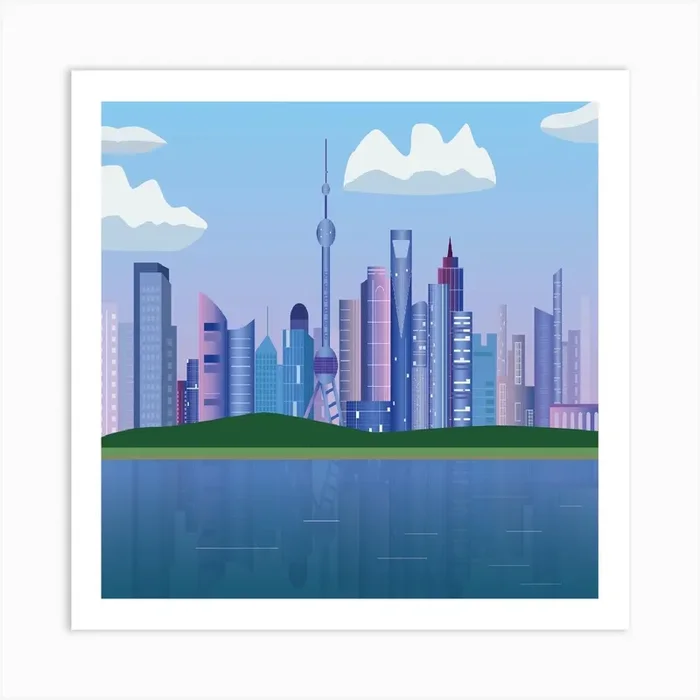 Shanghai Cityscape Art Print by freesia