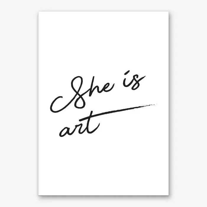 She Is Art Black & White Art Print by Mambo