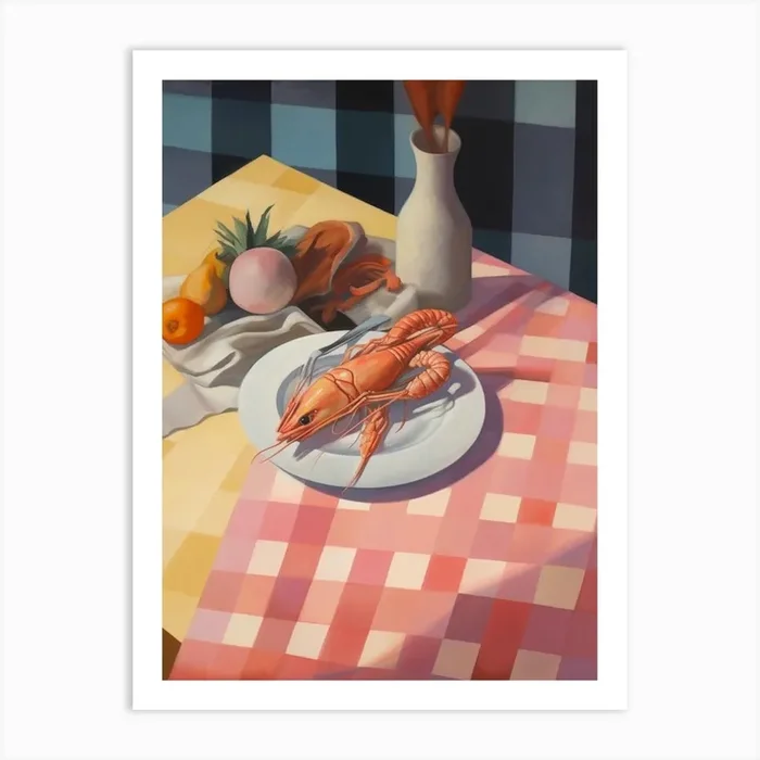 Shrimp 4 Still Life Painting Art Print by Artful Appetite