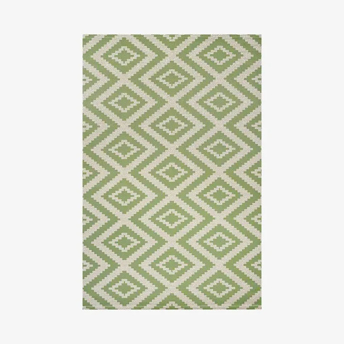 Sintra Diamond Tribal Indoor / Outdoor Area Rug – Green / Cream by JONATHAN Y