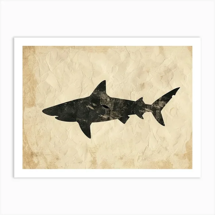 Smallscale Cookiecutter Shark Silhouette 1 Art Print by Energy of the Sea